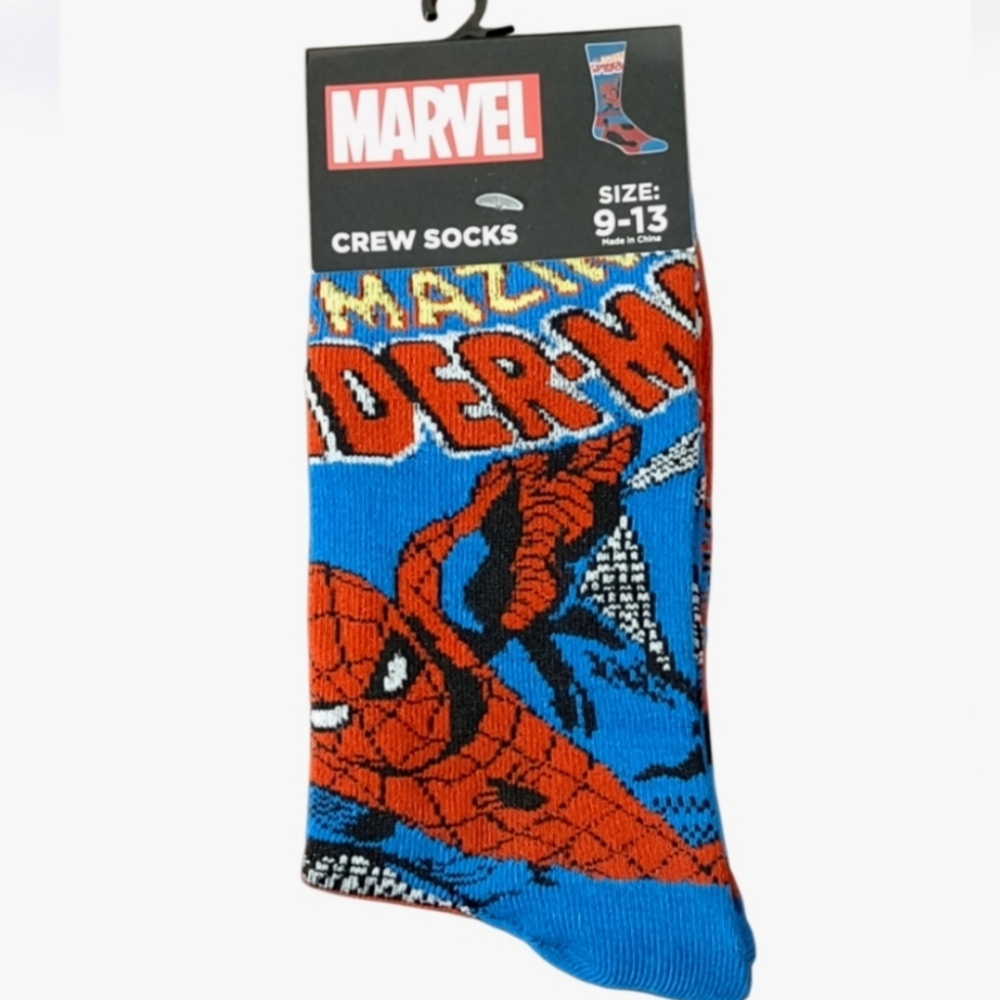Marvel Amazing Spider-Man Blue and Red Crew Socks Bundle And Save